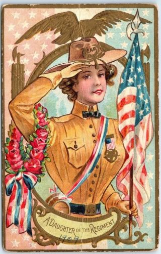 1909 Decoration Day G.  A.  R.  Postcard Woman Uniform " Daughter Of The Regiment "