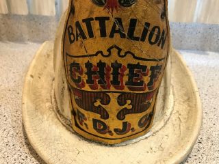 1930 Cairns Leather Presentation Battalion Chief Helmet Jersey City FD 10