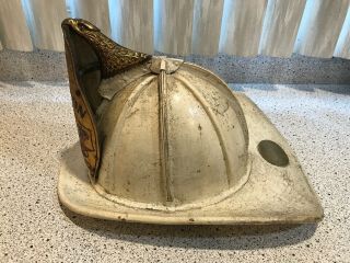 1930 Cairns Leather Presentation Battalion Chief Helmet Jersey City FD 2