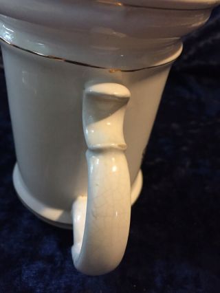 Vintage 70s Mustache Guard Protector Porcelain Beer Mug Cup Stein 5” 4