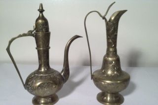 Vintage India Brass Tea Pot Oil Genie Lamp Hand Etched 2