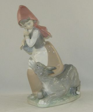 Lladro Gres Figurine 4965 " Little Red Riding Hood " Retired 1983 / No Box