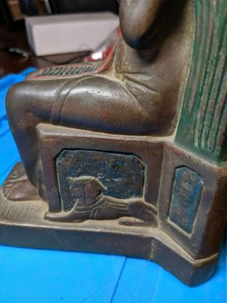 VINTAGE ART DECO ARMOR BRONZE EGYPTIAN REVIVAL Figural PHARAOH Lamp Rare 9