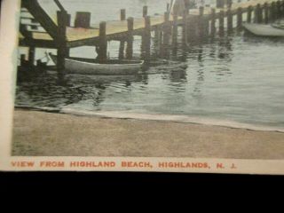 HIGHLAND BEACH NJ PHOTO POSTCARD 1916 COLORED PHOTO ON THE DOCK BEACH 5