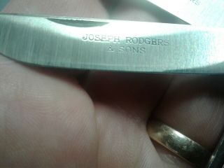 JOSEPH RODGERS & SON ' S SHEFFIELD ENGLAND SWELL END JACK POCKET KNIFE. 3