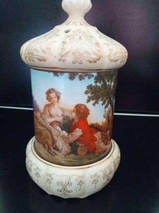 Vintage Lenwile China,  Ardalt Porcelain Hand Painted Large Musical Jar A1,