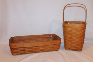Longaberger Baskets - 14 " Bread & 6 " X 8 " Handled Basket