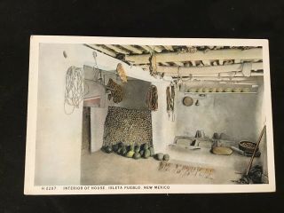 Vintage Fred Harvey Postcard Isleta Pueblo Near Albuquerque Mexico No.  H2287