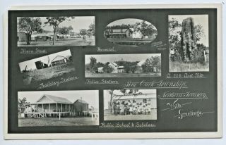 1908 Rp Postcard Pine Creek Township Cameos Main St School Police Station Nt Z75