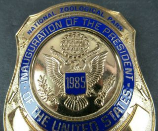 1985 RONALD REAGAN PRESIDENTIAL INAUGURATION NATIONAL ZOOLOGICAL POLICE BADGE 3