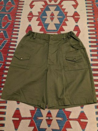 Vintage 1980s Boy Scouts Of America Waist 31 / Size 22 Green Shorts Bsa Usa Rare