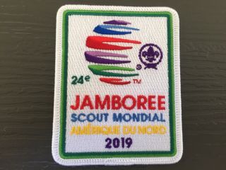 2019 24th World Scout Jamboree Official White Border Patch A