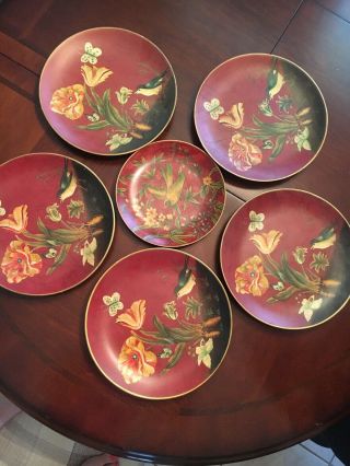 Raymond Waites Classic Bird Decorative Plates Set Of 4 With Butter Plate