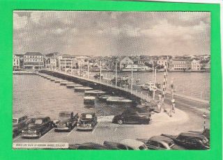 Postcard Birdseye View Of Pontoon Bridge Curacao Vintage 6885