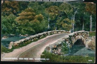 Washington Dc Rock Creek Park Boulder Bridge Vintage Prelinen Postcard Old Wash