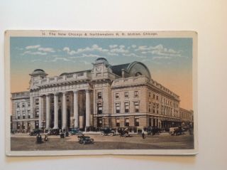 Vintage Postcard The Chicago & Northwestern R.  R.  Station Chicago