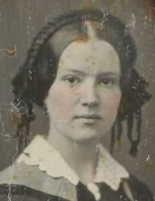 Ally Sheedy Look A Like.  Daguerreotype,  Tinted 9th Plate,  Full Case.