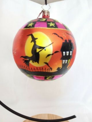 Christopher Radko Painted Ball Halloween Ornament Glass