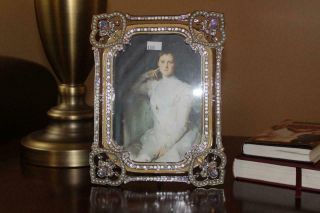 Attractive Jay Strongwater Jeweled Enamel W/ Crystals 5 X 7 Picture Photo Frame