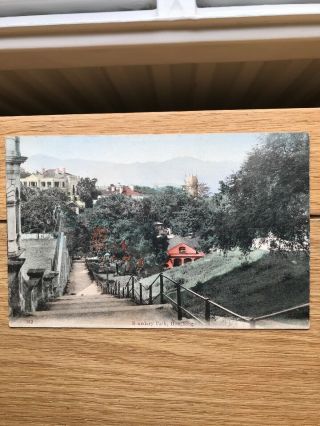 Hong Kong Antique Colour Tinted Photo Postcard Unsent Of Boundary Path Hk No.  162