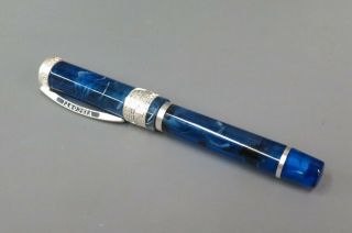 Visconti Ponte Vecchio Challenge Blue Marble Fountain Pen 18k Fine Nib Ltd Ed
