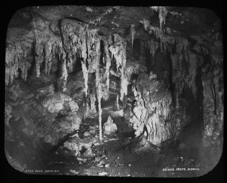 Antique Magic Lantern Slide Jenolan Caves Arch Cave C1890 Photo Australia