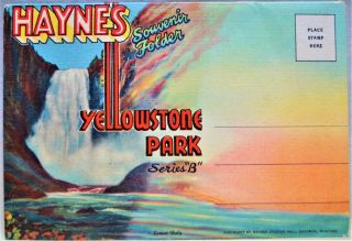 Haynes Yellowstone National Park Souvenir Postcard Folder Of Views 1930s Vintage