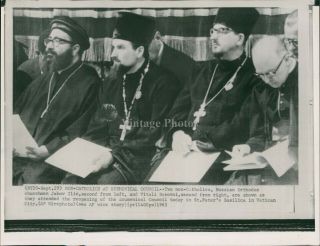 1963 Wire Photo Religious Jakov Ilic Vitali Borovoi Russian Orthodox Church 6x8