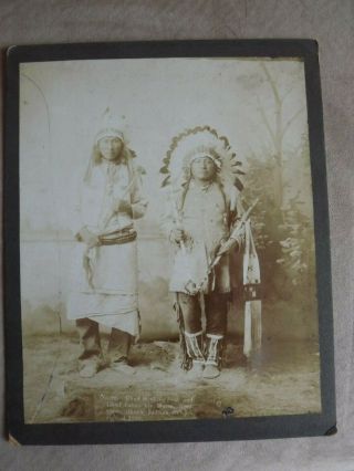Albumen 1896 Photograph Sioux Chiefs Stinking Bear Painted Horse Sepia