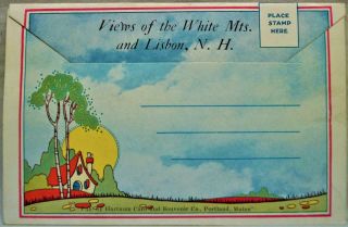 White Mountains & Lisbon Hampshire Souvenir Postcard Folder Of Views 1920