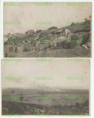 Ww1 Postcards Gallipoli ? Trenches & Beach Real Photos Vintage 1914 - 1918