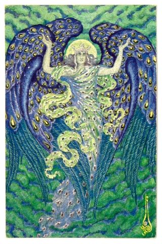 100146 Kalmakoff Archangel Seraphim Art Nouveau St Eugenia Imp Russia P/c 1916
