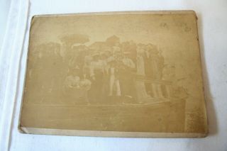 Antique Cabinet Card Photo C&o Canal Boat Cumberland Md People Aboard Photograph