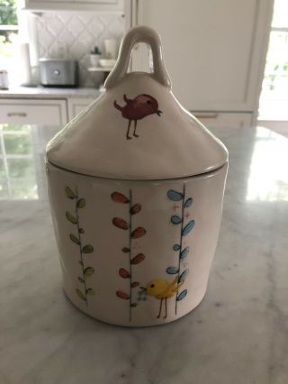 Rae Dunn Vines Birdhouse Canister Magenta Exclusive