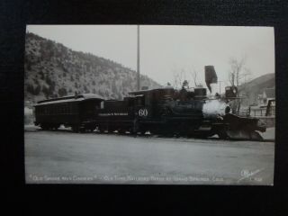 Old Train No.  60 At Idaho Springs,  Colorado Vintage Real Photo Postcard Rppc