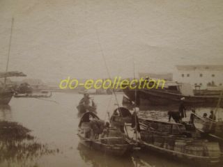 Vietnam Haiphong Photo 1897 Arroyo Boat Indochina Indochine Photograph Hai Phong