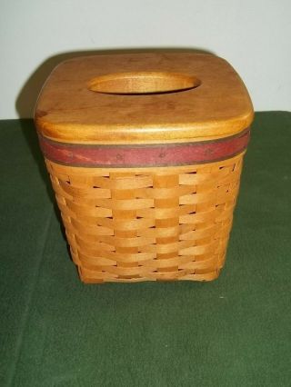 Longaberger Woodcrafts Tissue Basket Holder 1994