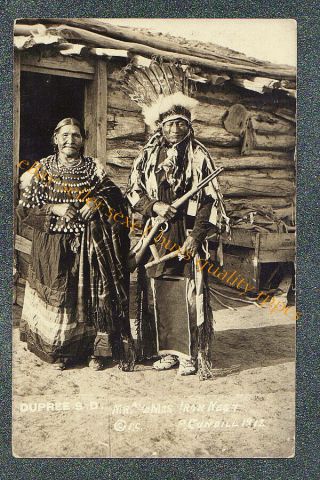 Dupree Sd Indian Chief Iron Nest - Cundill Circa 1912 Rppc Photo Grade 4