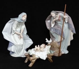 Lladro Figurines 5745 Baby Jesus 5746 St.  Joseph 5747 Mary Nativity Set W/ Box