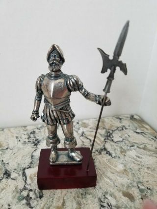 Spanish Conquistador Metal Statue With Sword