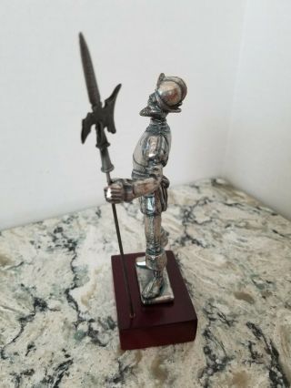 Spanish Conquistador Metal Statue with Sword 2