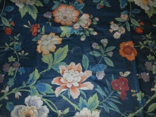 Vintage Jay Yang Blue Floral Fabric 2 Yards Ibanez Jem Guitar Pattern Steve Vai 3
