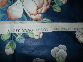 Vintage Jay Yang Blue Floral Fabric 2 Yards Ibanez Jem Guitar Pattern Steve Vai 4