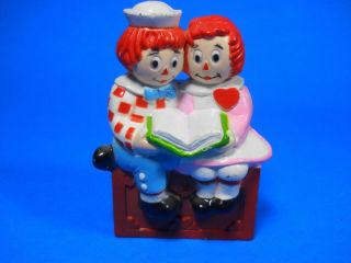 Raggedy Ann & Andy Cast Iron Paperweight Bobbs Merrill Figurine 1977 Painted