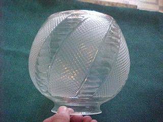 Fantastic Cut Glass Kerosene Oil Gas Banquet Lamp Ball Shade 3 - 5/8 " Fitter