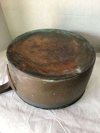Antique Copper Cook Pan With Lid Steel Handle 2 Gallon Patena 6