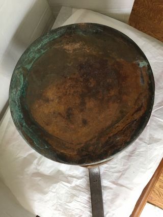 Antique Copper Cook Pan With Lid Steel Handle 2 Gallon Patena 7