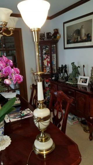 Vintage Stiffel Torchiere Table Lamps &original Diffuser