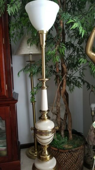 Vintage STIFFEL TORCHIERE Table Lamps &Original Diffuser 6