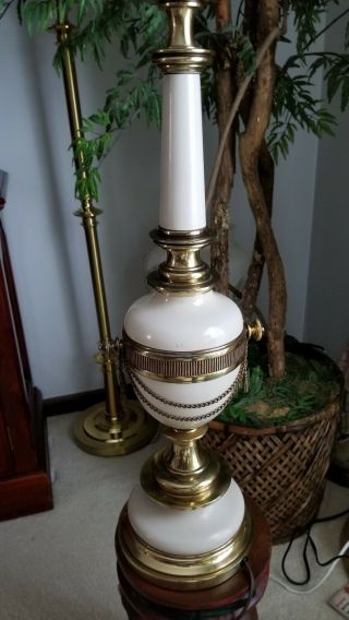 Vintage STIFFEL TORCHIERE Table Lamps &Original Diffuser 8